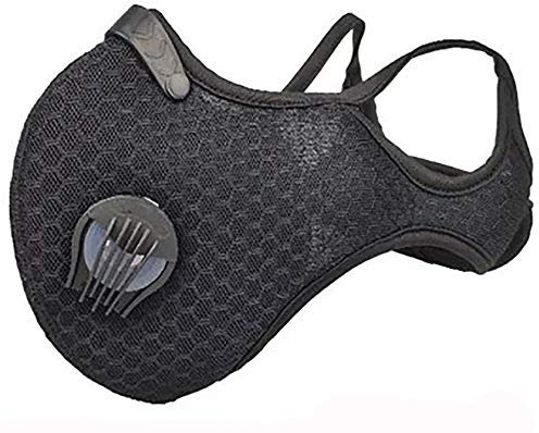 MFAZ Morefaz Ltd Anti Staub/Smog/Wind Unisex Radfahren Staubdichtes Sport-Atemschutzgerät Gesichtsmaske Laufen Staubfilter (Black Hanging Ear Mask)