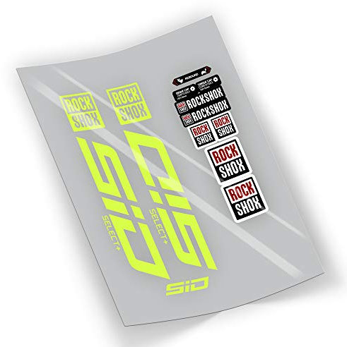 FA225 Adesivi Forcella Rock Shox SID Select + Plus 2021 Adesivo Autocollant Aufkleber Stickers (Giallo Fluore)