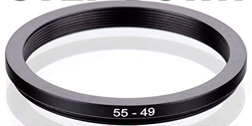 Step Down 55-49 mm Adapterring 55 mm-49 mm ADAPTER Ring 55 mm 49 mm 55-49 55 49 mm Objektiv kompatibel mit Nikon Canon Fujifilm Leica Sony Olympus Panasonic Sigma Tokina
