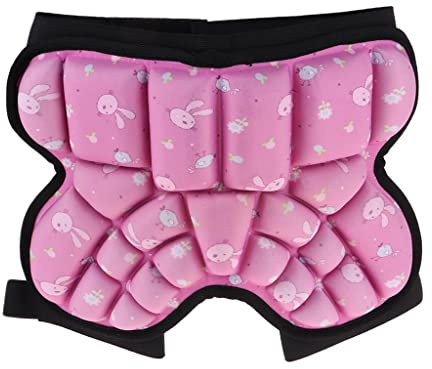 Amagogo 3D Gepolsterter Hüftschutz Kurze Kinder Gesäßpolster Eva Gepolsterte Kurze Hose, Rosa