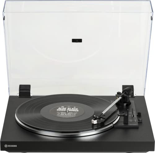 REKKORD Audio F100, Vollautomatischer Plattenspieler der Einstiegsklasse mit AT3600L, Schwarz