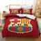 CHAOSE FCB Barcelona Bettbezug Boy Teen 3-teiliges Bettwäsche-Set Blau Lila Grau Bettbezug Mikrofaser Pflegeleicht (Stil 02,135 x 200 cm)