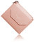Gallantry Portefeuille Femme Petit Format Matelassé Souple - Porte-Monnaie Carte Tout-en-Un Bi-pli - Similicuir Carreaux Fermeture Éclaire Magnétique - Vieux Rose
