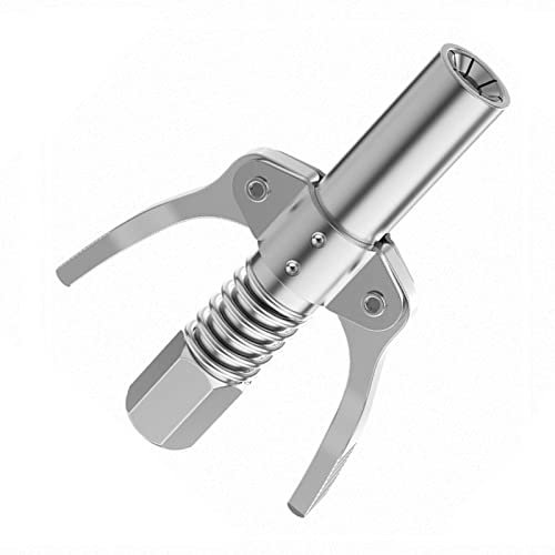 Offfay Grease Gun Coupler, Quick Release Grease Coupler, Double Handle Gear Oil Nozzle, Fits All Standard Automotive Grease Guns, Compatible with All Grease Guns (Coupler Only)