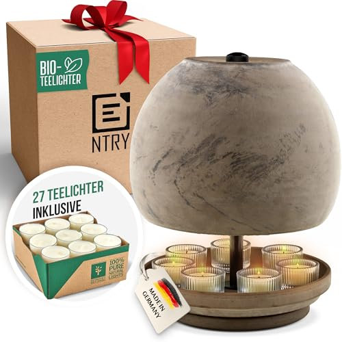 NTRY Home® CandleStove Teelichtofen - Stil Mercury XL Ø26 cm - Doppelwandig - 3Top Heater - Teelichtheizung - Kerzenofen - Tischofen - Tischheizung - Tischwärmer