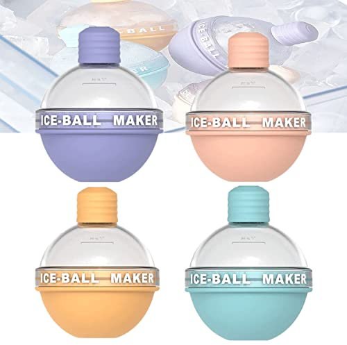 XIAOYIYI 2022 Summer New Creative Light Bulbs Ice Molds, 4 pcs Creative Light Bulbs Ice Ball Maker, Sphere Silicone Ice Cube Tray, Reusable Ice Moulds, for Home Bar Parties