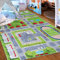 Mazovia Kinderzimmerteppich Antirutsch - Waschbar bis 30 Grad - Spielteppich Straße Stadt Straßenteppich - Kurzflor Kinderteppich Teppich für Kinderzimmer - ÖKO-TEX - Grün 120 x 170 cm