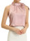 Allegra K Chemisier en Satin Femme sans Manches Col à Nouer Haut de Travail Débardeur Élégant pour Bureau Rose M