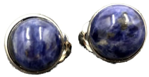 CPGG Ohrringe Damen, Sodalith-Ohrstecker Runder Natürlicher Opalstein Boho Vintage Fashion Ohrstecker Für Damen Mädchen Handgemachter Schmuck