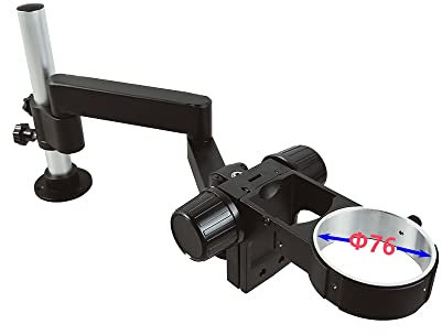 Aurorad Mikroskop-Gelenkarm, drehbarer Universal-Klemmständer, Stereo-Trinokular-Mikroskop, HDMI-Kameraobjektiv, Telefon-Reparaturwerkzeuge (Size : 76mm Bk No Clamp)