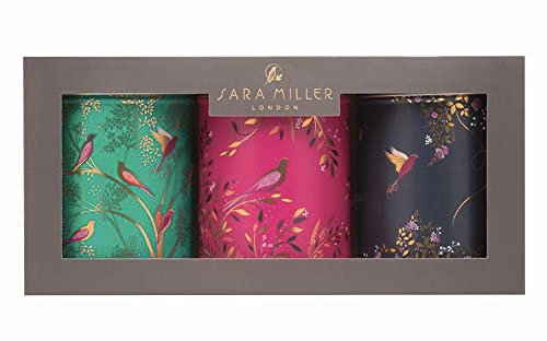 Elite Gift Boxes Sara Miller Chelsea set of 3 round tin caddies 330 x 120 x 160mm