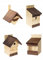 MAZUR 4X Vogelfutterhaus aus Holz Mix | Nistkasten | Vogelfutterspender | Vogelfutterstation | Vogelhaus | Vogelhäuschen | Wetterfest | Kleinvögel, Gartenvögel, Singvögel, Wildvögel