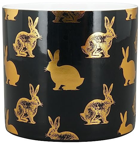 Exner GmbH Pot Aurum - Noir/Or - Stoneware - 13 x 13 x 12 cm