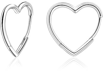 Herz Ohrringe Creolen Sterling Silber 925 für Damen Huggie Ohrringe 20mm