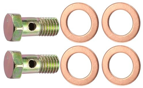 MACHSWON Car 2 Set Banjo Bolt Brake Fitting Adapter Kit with 10mm Spacers M10x1.5 Brake Line Thread Single Banjo Bolt