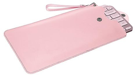 Geekria Keyboard Carrying Case Replacement for Razer Joro Portable Wireless/Logitech MX Keys Mini Keyboard Case, Vegan Leather Protective Travel Bag (Pink)