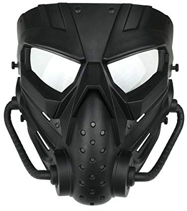Gunyoo Alien Airsoft Maske Full Face Tactical Maske mit Augenschutz Schlagfest für Halloween Airsoft Jagd CS Game Paintball und andere Outdoor Aktivitäten