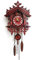czyuRachel Rot Handgefertigte Holzkuckucksuhren Für Wand, Vintage Antik Wanduhr Kuckucksuhr Kuckucks Hängende Uhr Pendel Wanduhr Für Kinderzimmer Dekor Kunst Wohnzimmer Küche Wohnkultur, 25*19*5,5 cm