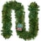GloBrite Pine Christmas Garland 2.7m w/ 140 Tips - Plain Green - Realistic Cedar Pine, Indoor & Outdoor, Flexible & Adjustable, PVC Tips for Fullness - For Fireplace & Staircase Christmas Decorations