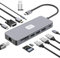 AXFEE Adaptateur USB C, 11 in 1 Hub USB C HDMI 4K, Multiport Dock avec PD 100W, 4K@60HZ HDMI, 3 USB C avec USB 3.0 Ports, Carte SD/TF, RJ45, VGA Ports Compatible avec MacBook et USB C Tablette