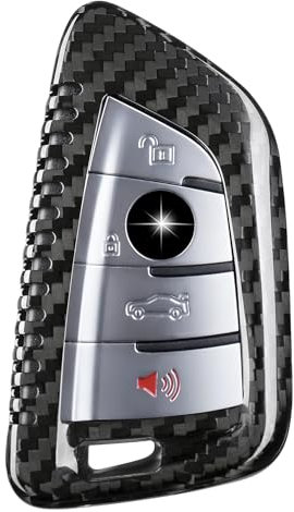 T-carbon schlüsselhülle, Kohlefaser Autoschlüssel Hülle kompatibel mit BMW 2 3 4 5 6 6GT 7 8 Serie, X1 X2 X3 X4 X5 X6 X7 M3 M4 M5 M8 X3M X4M X5M X6M Z4 2014-2023(schwarz)