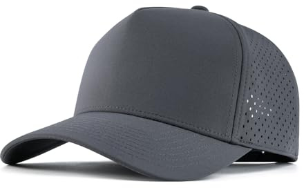 BOTVELA Men Adjustable Snapback Laser Cut Mesh Baseball Cap (Dark Grey)