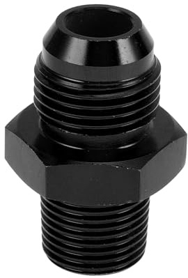 A ABSOPRO Connecteur De Ligne Carburant Noir 1pc Pour Automobile Aluminium | Raccord Mâle Hexagonal, Utilisé Pour Huile Air Liquide Refroidisement, Anodisé, Joint Pivotant Femelle
