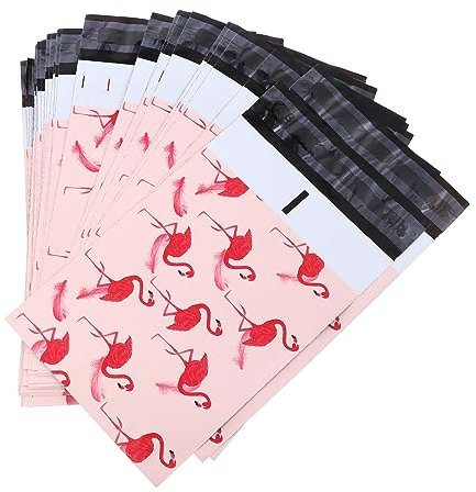 GARVALON 50stücke Bedruckte Flamingo Versandtaschen Aus Hochwertigem Pvc-material Selbstklebende Umschläge Für Bequemes Verpacken Und Sichere Lieferung Wasserdichte Designer-beutel
