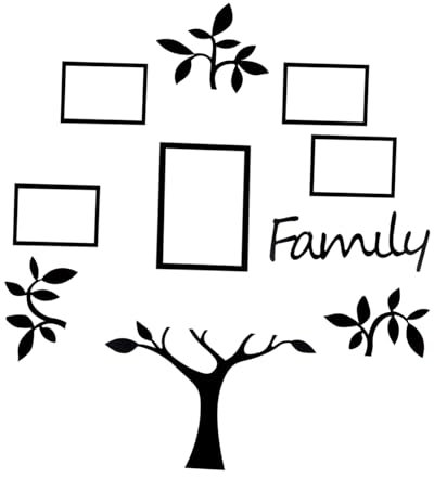 Angoily Autocollant Mural Arbre Généalogique Décoration Rustique Cadre Montage Mural Pour Chambre À Coucher Salon