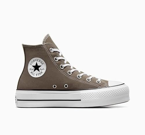 Converse Chuck Taylor All Star Lift - Zapatillas de lona con cordones, para mujer, gris oscuro/blanco/negro, 38 EU
