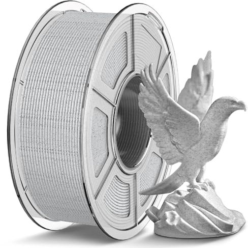 TECBEARS PLA Marmor Filament 1.75mm, High Speed PLA Marble 3D Drucker Filament PLA Oberfläche für 0-600 mm/s Hochgeschwindigkeitsdruck, 1kg Spule Rock PLA 3D Druck Filament, Marmor Weiß