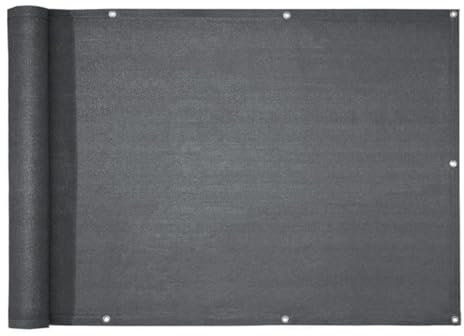 casa pura Balkon Sichtschutz UV-Schutz - 90x500cm - wetterbeständiges und pflegeleichtes HDPE-Spezialgewebe (Antrazit)