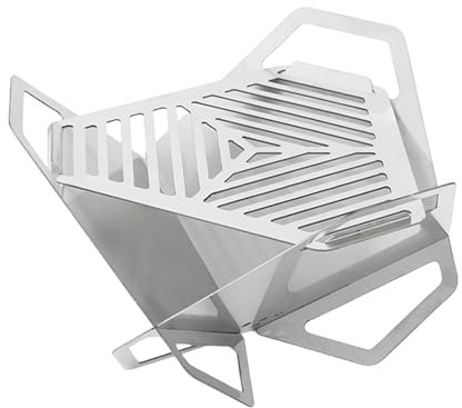 Griglia for barbecue portatile Lotus Triangle in acciaio inossidabile - Braciere e griglia for barbecue da esterno rimovibile, pieghevole e facile da trasportare for campeggio, patio e cortile