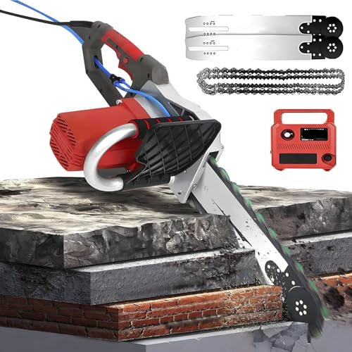 Electric Concrete Chain Saw,Handheld Brushless Chainsaw,Concrete Cutting Chain Saw,Electric Diamond Chain Wall Cutter,for Slotted Rebar,Marble,Bricks and Marble(480)