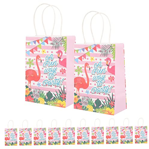 Flamingo Geschenktüten 12 Stück aus Papier mit Griff, Geschenkideen