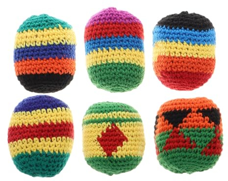 GARIOUANS 6 Stück Mehrfarbiger Gehäkelter Weicher Jonglierbälle Für Vorschulkinder Handgefertigte Strickbälle Langlebige Sitzsäcke Zum Werfen Und Jonglieren Motorische Koordination Spielerisch Fördern