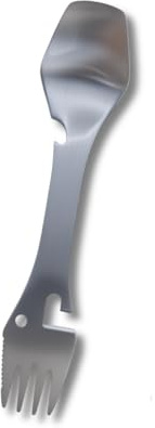 Spork 5-in-1 Camping Utensils– Stainless Steel Camping Cutlery (Silver), Camping Spork for Outdoor Use (1 Pc)