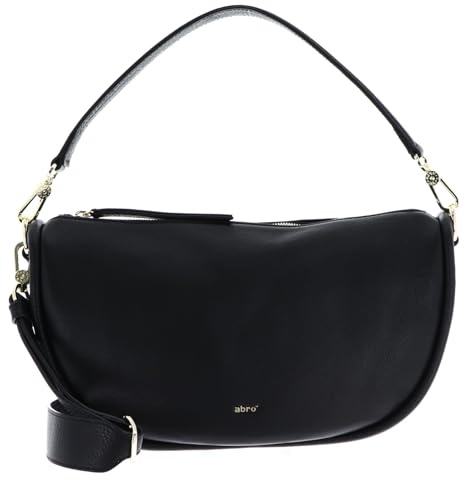 Abro Schultertasche Umhängetasche Leather Dalia Hobo Bag Willow Black/Gold schwarz