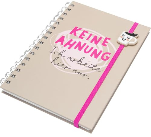 Sheepworld Notizbuch mit Spruch Keine Ahnung | DIN A5, 80 Blatt, mit Perforation, 15,5 cm x 21,5 cm | lustiges Geschenk für Freundin und Kollegin | 74979