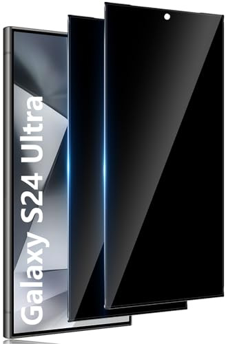 TuFun Schutzfolie für Samsung Galaxy S24 Ultra für Panzerglas Sichtschutz, [2 Stück] Anti-Spy Displayschutz, 9H Härte Sichtschutzfolie, Anti-Spähen, Blasenfreie Privacy Schutzglas - Schwarz