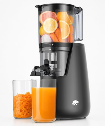 Cold Press Juicer, 152mm Wide Feed Chute Slow Juicer Machines | 2.0L Large Capacity, Nut Milk Maker, Quiet Motor & Safety Lock, 2 Strainers, BPA-Free