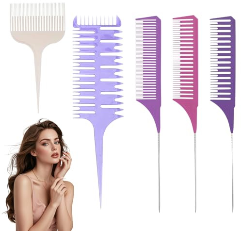 5 pettini per ciocche, pettine professionale antistatico, temperamatite, pettine per capelli