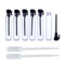 Enslz 100 pcs bouteilles de parfum échantillons Mini Noir avec couvercle en verre vides flacons compte-gouttes Bouteille pour Voyager et fête, Verre, claire, 1ml