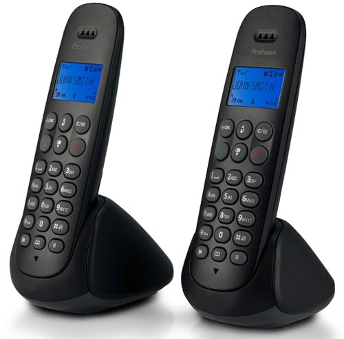 Profoon PDX-320 - DECT-Telefon mit 2 Mobilteilen, Schwarz