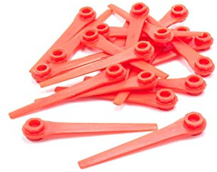 vhbw 20x Lames compatible avec Gardena AccuCut 450Li 8841, 450Li 8841-20 taille gazon - Lames de rechange, rouge, plastique