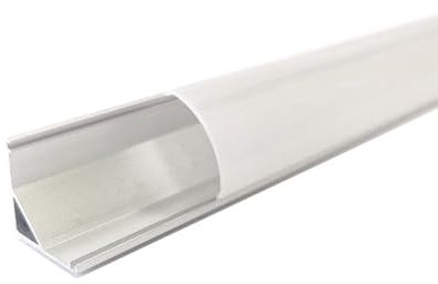 Profilé Aluminium Angle 2m pour Ruban LED Couvercle Blanc Opaque - SILAMP