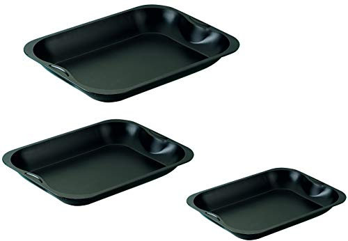 Zenker 9394 Set 3 Kochfelder, Stahl mit Antihaftbeschichtung Ilag, schwarz
