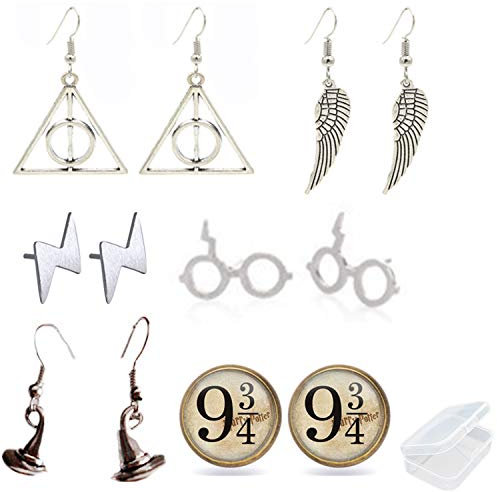 PPX Ohrstecker 6er Set - Heiligtümer des Todes/Goldener Schnatz/Plattform 9 3/4 Mehrere Stile Schmuck mit Box von PPX