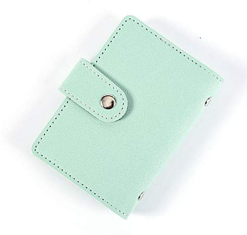 TopHomer Porte-cartes multi-compartiments en cuir synthétique pour 24 cartes de crédit Vert