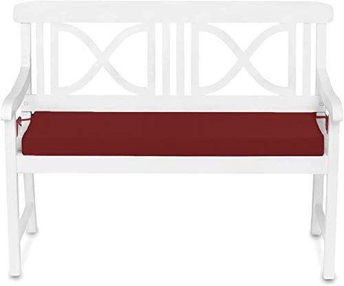 TexDeko® Gartenbankauflage 150 x 48 x 6cm wasserabweisend mit waschbarem Bezug Bankkissen Bankpolster Polsterauflage Auflage als Sitzkissen (Bordeaux)